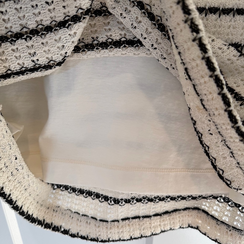 J Crew Textured Stripe Shift Dress Cream Black Knit Large - Picture 6 of 13